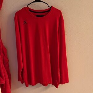 Men's Jordan Red Long Sleeve Shirt